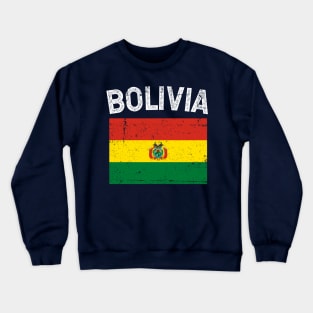 Bandera de Bolivia - Bolivian Flag - White letters design Crewneck Sweatshirt